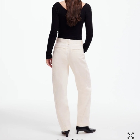 Madewell Tapered Denim Trousers Vintage Ivory Relaxed High Waist US 23 NWT - Picture 4 of 14